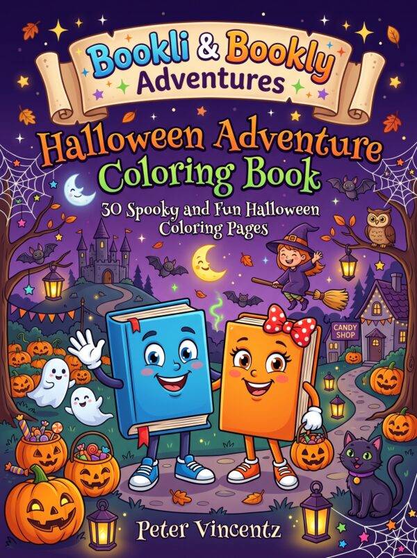Bookly & Bookli Halloween Adventure Coloring Book